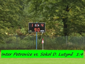 Inter Petrovice : Sokol D. Lutyně   1 : 4  (0:1)